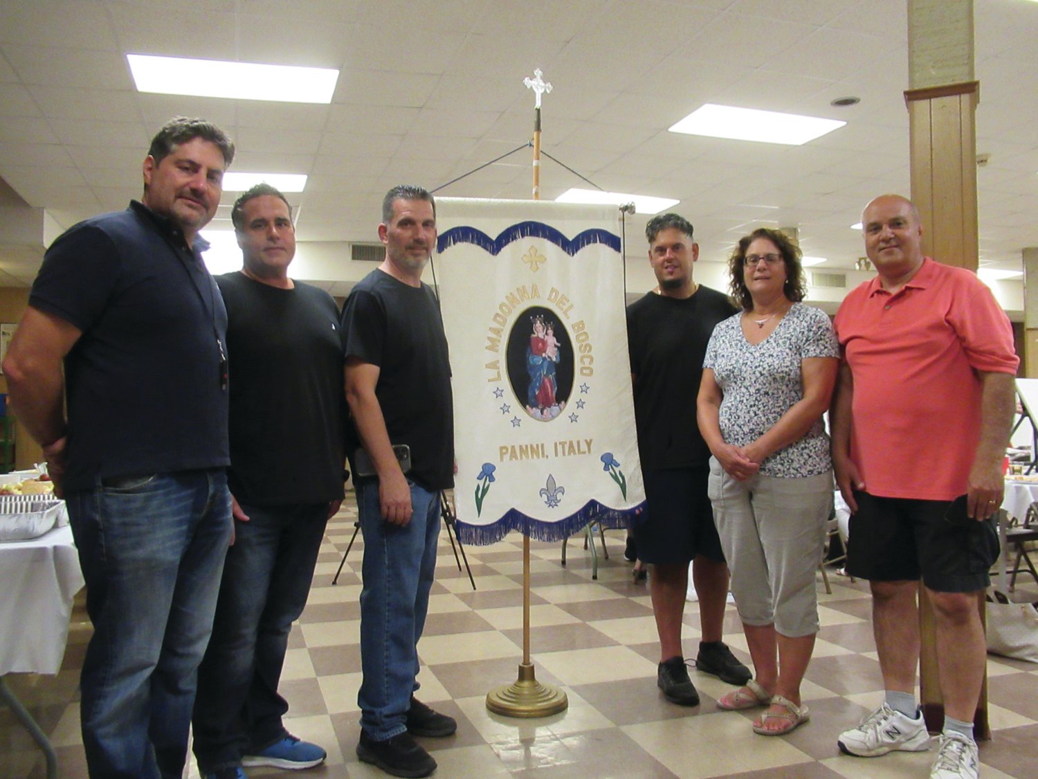 PPROU PANNESE PEOPLE: Among the officers who helped make the recent Paint and Vino Night a huge success were Steve Russo, Jason Parenteau, David Venditelli, PJ, Andrea Paglia and Lou Mansolillo.